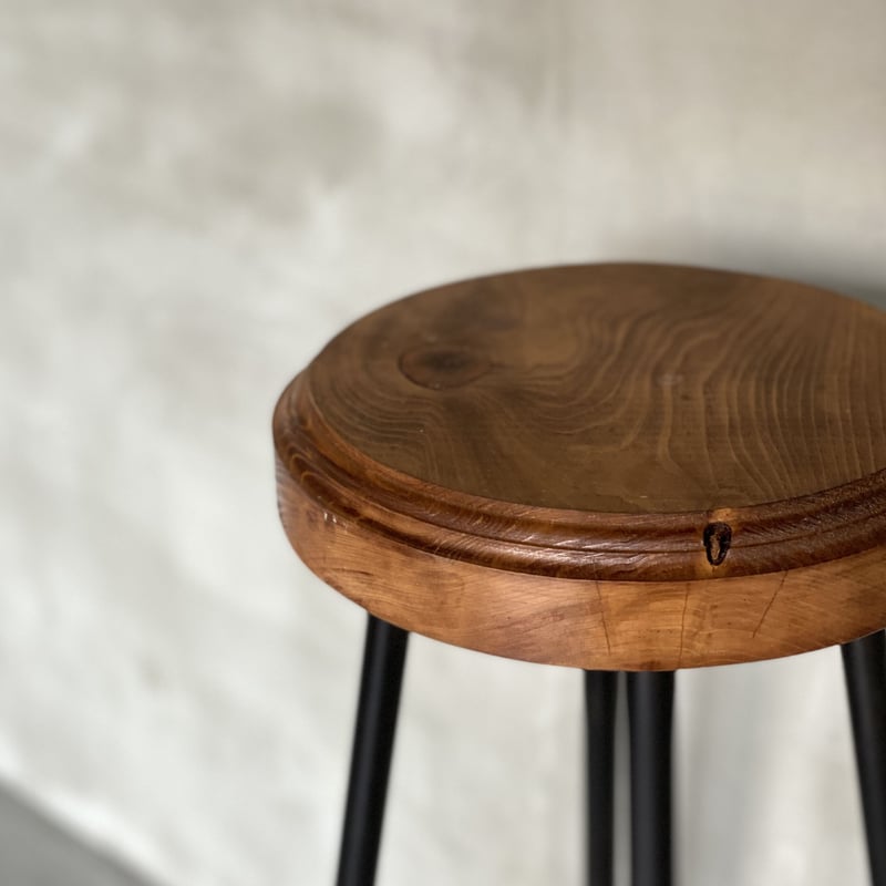 数量限定 WS-H740DC ハイスツール 飾り面取り 厚い座面 無垢材 椅子