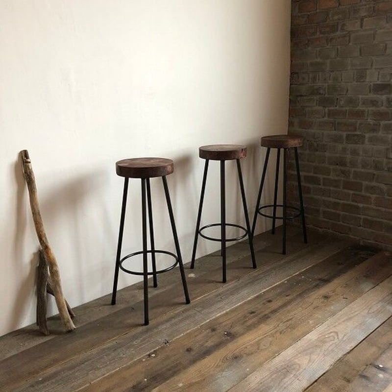 数量限定 WS-H740 椅子 イス ハイスツール アイアン チェアー 無垢材