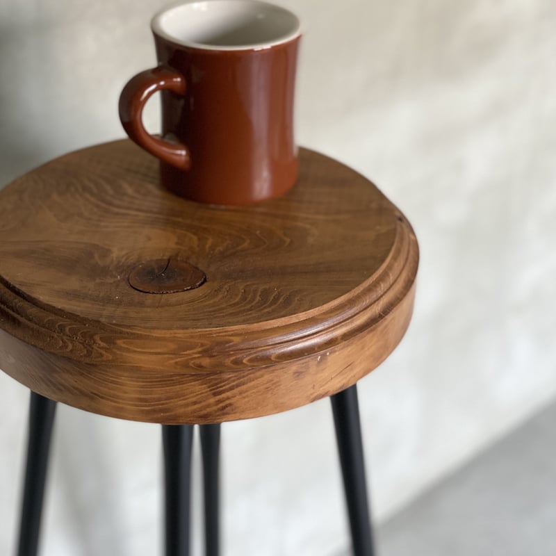 数量限定 WS-H740DC ハイスツール 飾り面取り 厚い座面 無垢材 椅子