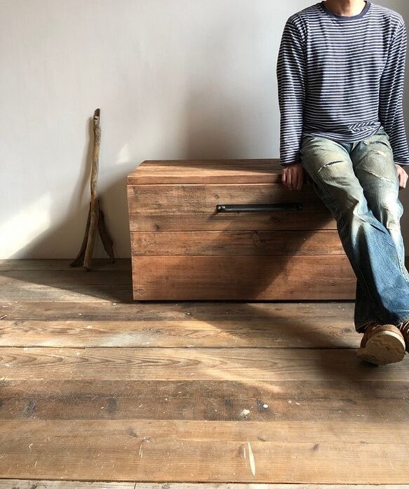 昭和 大きい木箱 収納 ベンチ 古道具 什器 fit=scale-down,w=1200
