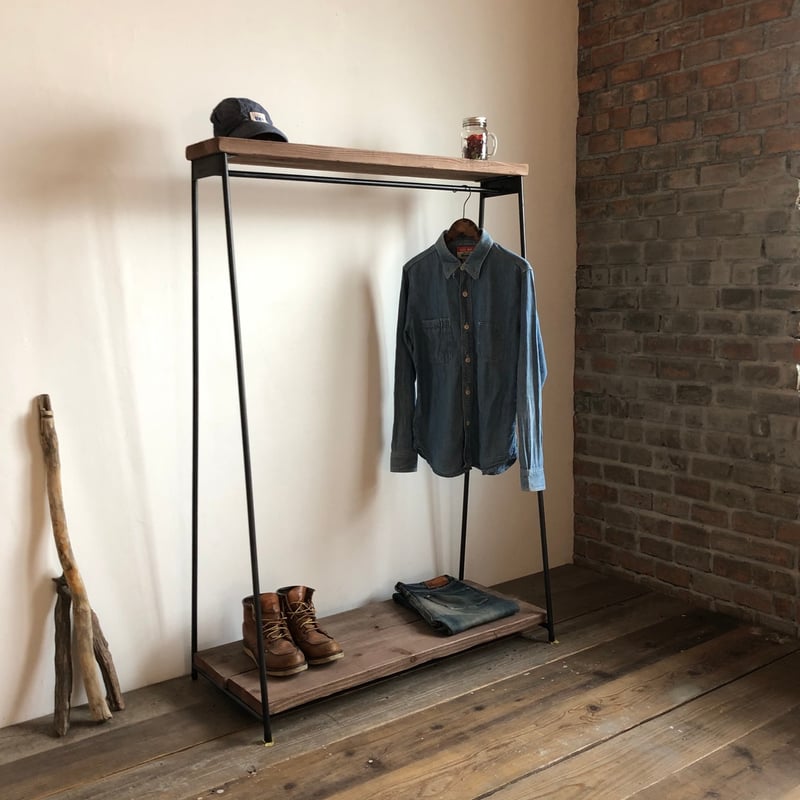 ハンガーラック　アイアン　ビンテージ　レトロ　福岡市引き取り可　 店舗　什器 51WORKS