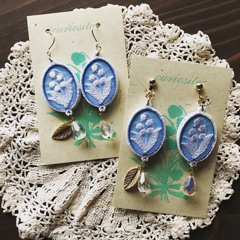 アンティーク★ムラーノガラス・ターコイズ鈴蘭★ドールピアス イヤリング★フランス curio site 鈴蘭イヤリング、ピアス | chirop ネットストア