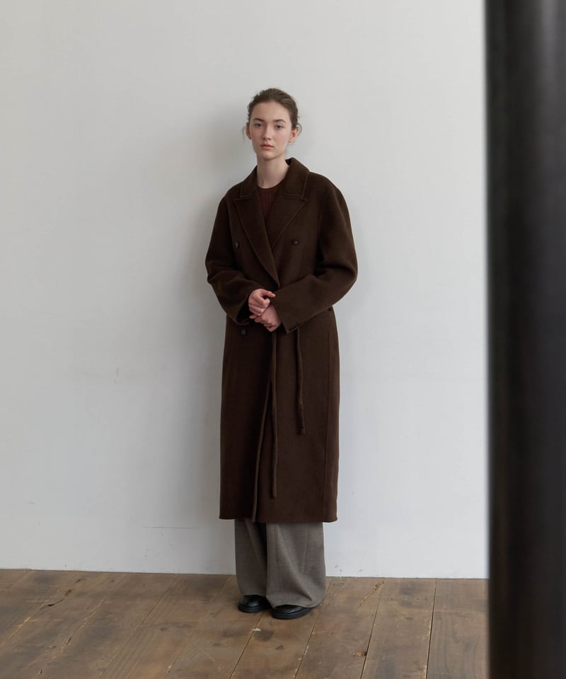 Wool Cashmere Double Coat_Brown | Na.e