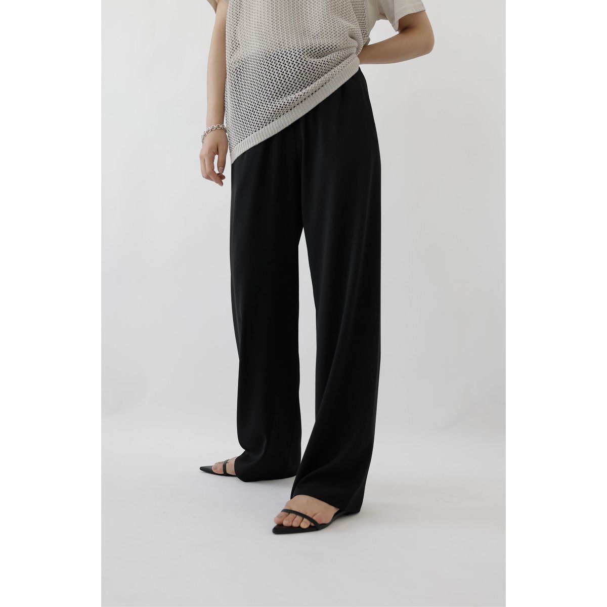 未使用タグ付★na.e★洗える★ナエ★Smooth Pants★スムースパンツ Smooth Pants_Black | Na.e
