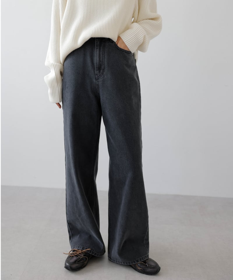 Na.e wide loose jeans ブラック M Wide Loose Jeans_Charcoal | Na.e