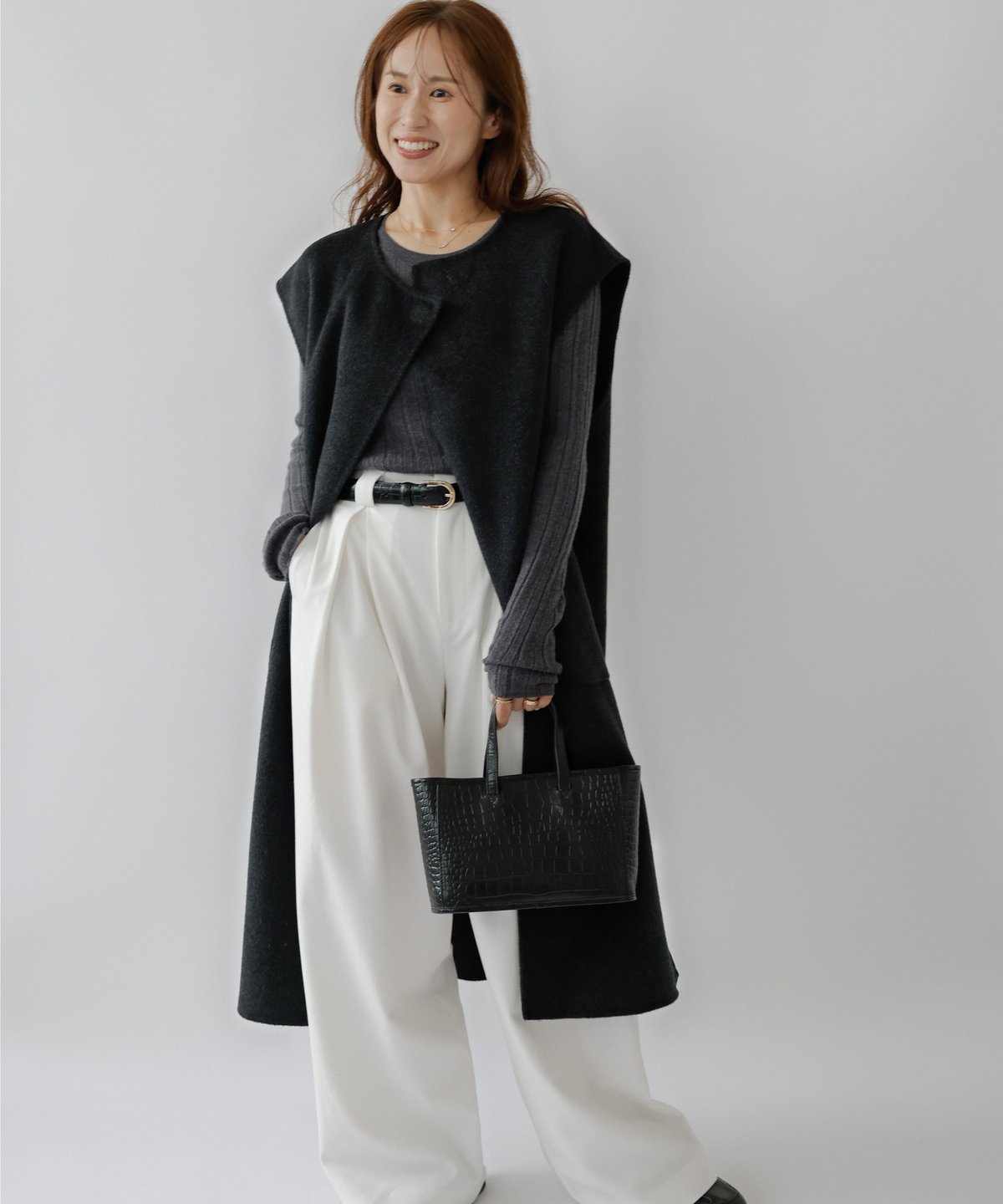 Handmade Wool Gilet_charcoal | Na.e