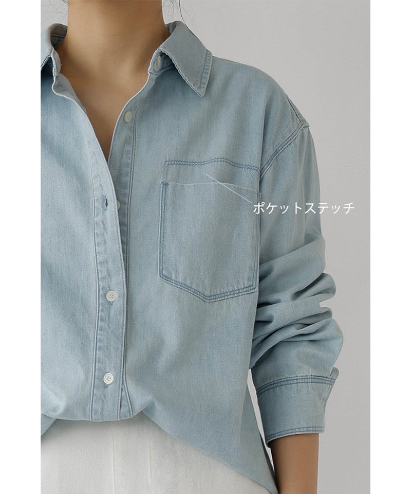 chai♡様　na.e WashingDenimShirt_Light Blue chai♡様 na.e WashingDenimShirt_Light Blue Washing Denim