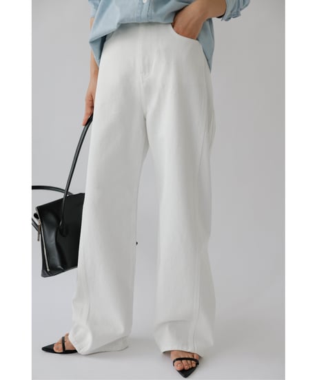 Stitch Wide Jeans _White