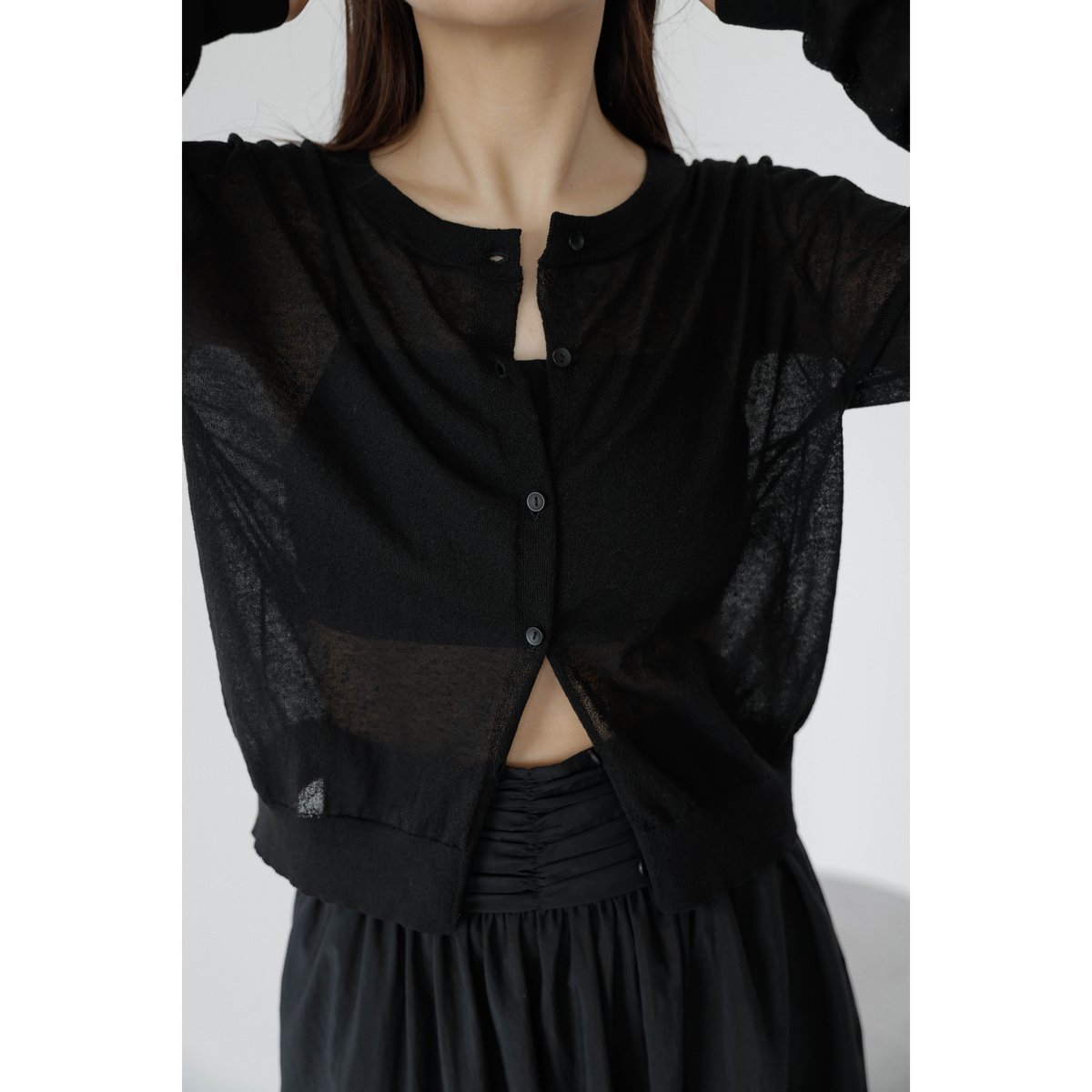 新品タグ付na.e SilkyCamisole ブラックMブラトップナエ nae