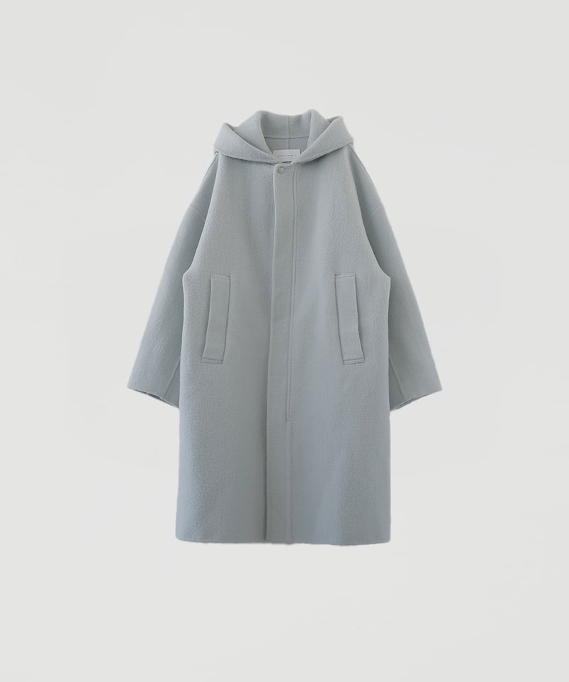 Brushed Wool Hoodie Coat_Bluegray | Na.e