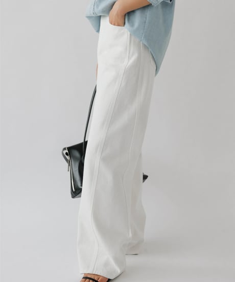 Stitch Wide Jeans _White