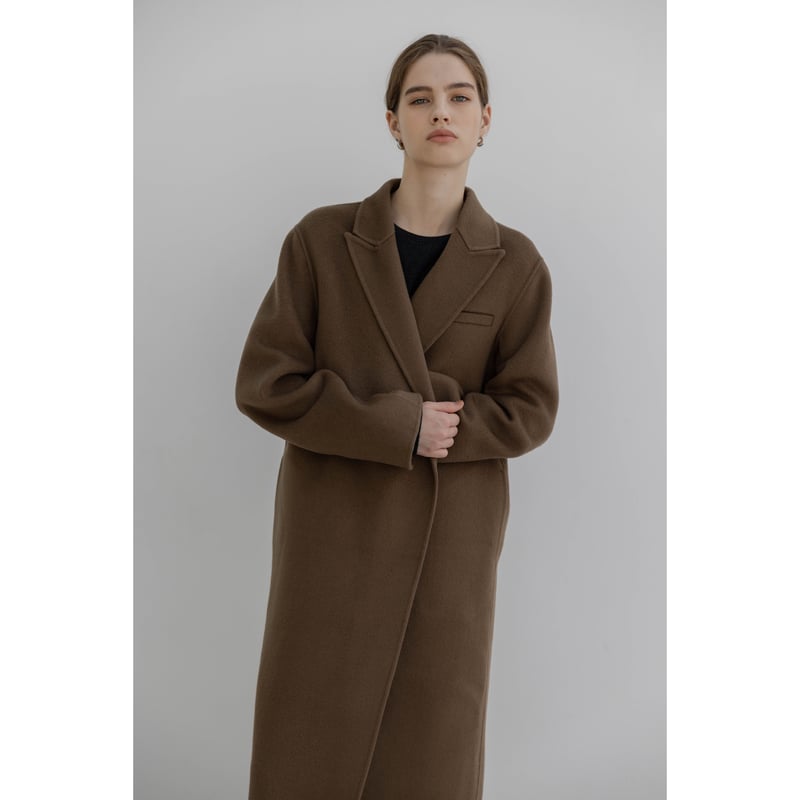 Wool&Cashmere Long Coat_Brown | Na.e 