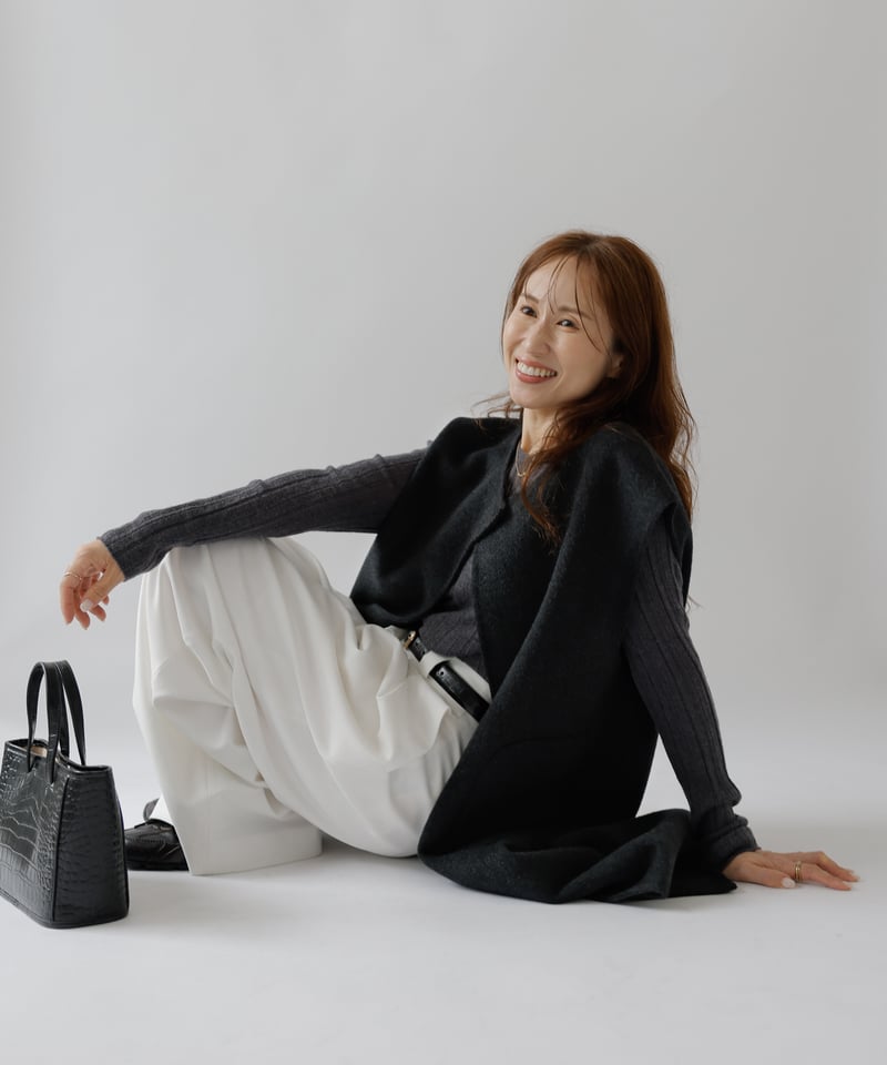 新品【Na.e 】即完売品 Handmade Wool Gilet ブラック Handmade Wool Gilet_charcoal | Na.e