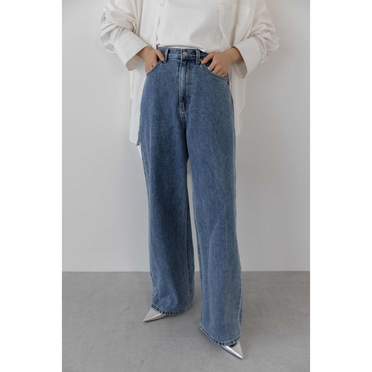 Soojun Mens Casual Loose Fit Elastic Waist Jeans Denim Pants, Deep