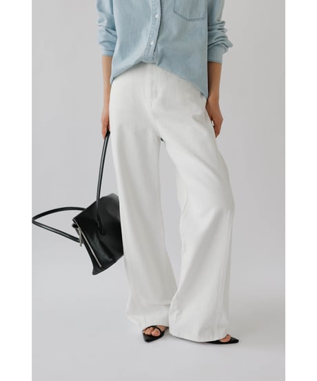 Stitch Wide Jeans _White