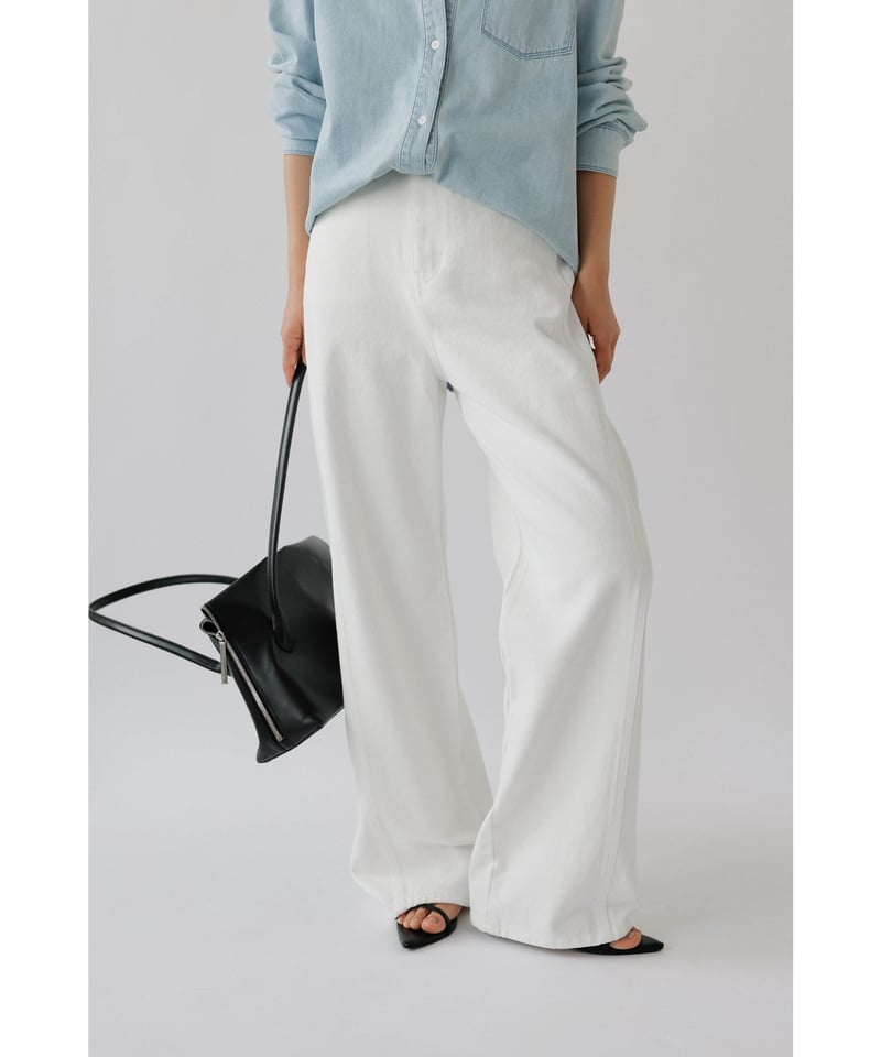 Stitch Wide Jeans _White | Na.e