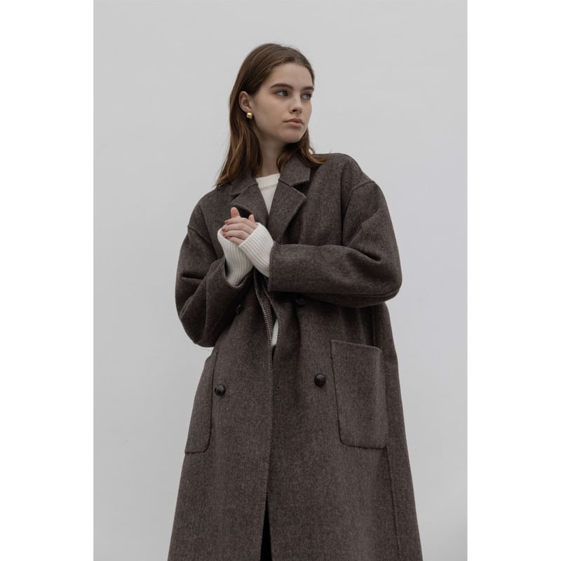 Reversible Wool Coat_Brown | Na.e