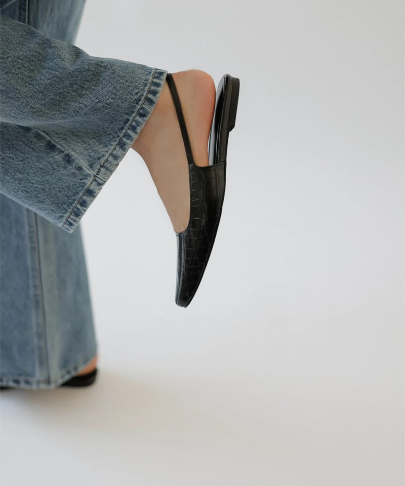 Na.e ナエ　パンプス　Urban Slingback Flats_Brown 新作ご紹介ライブ NEW Urban Slingback Flats_Brown/Black Satin