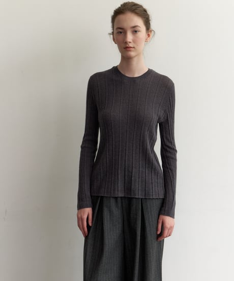 Sheer Back Slit Knit