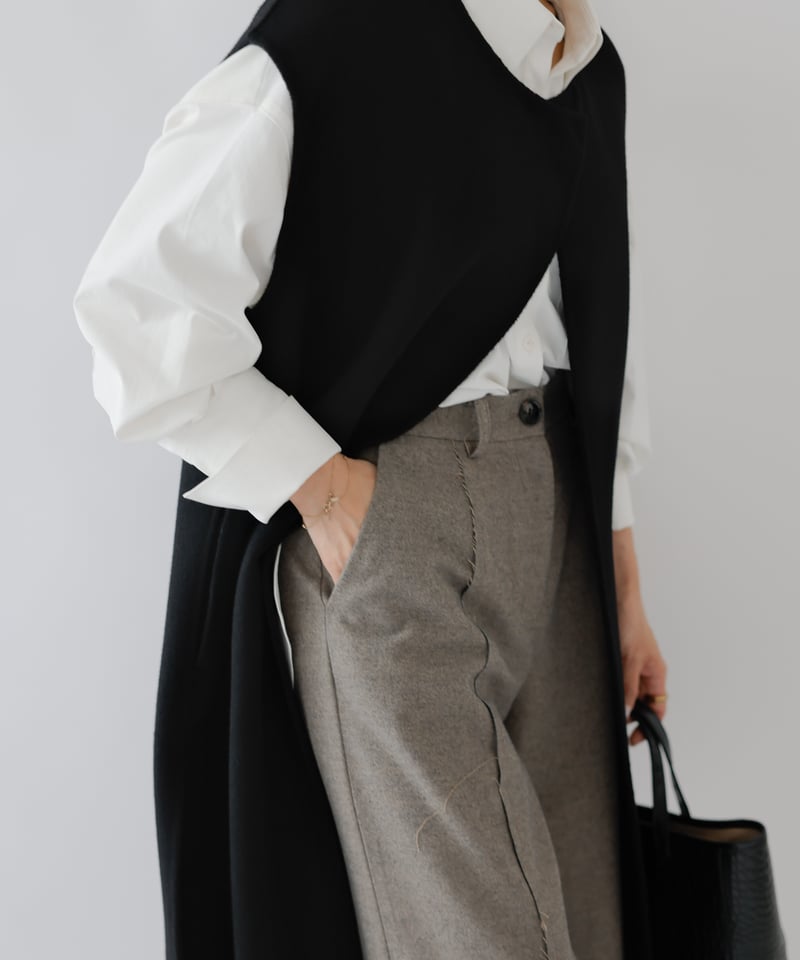 Handmade Wool Gilet_black | Na.e