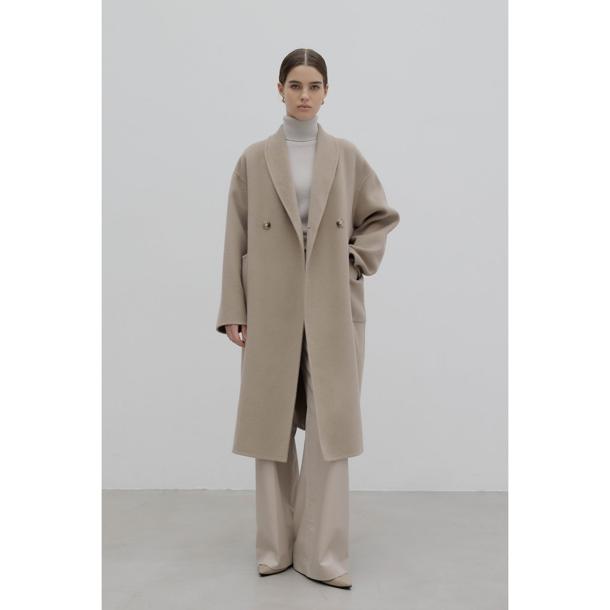 nae Wool&Cashmere Long Coat_Gray コート nae Wool&Cashmere Long Coat_Gray コート