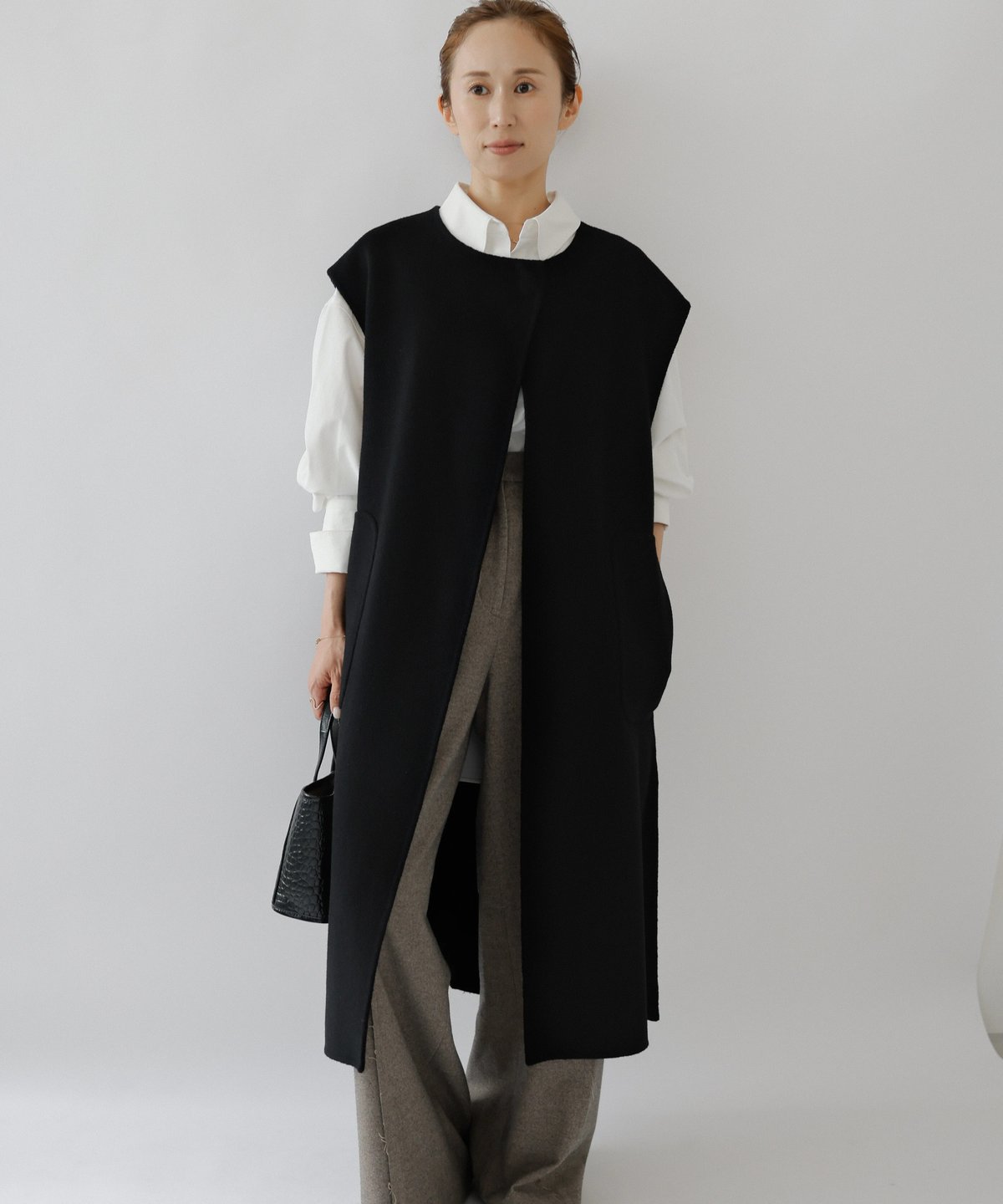 Handmade Wool Gilet_black | Na.e