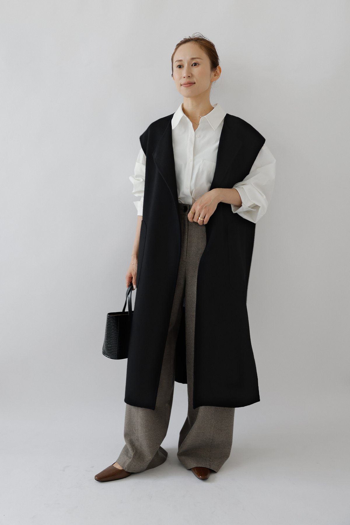 新品【Na.e 】即完売品 Handmade Wool Gilet ブラック Handmade Wool Gilet_black | Na.e