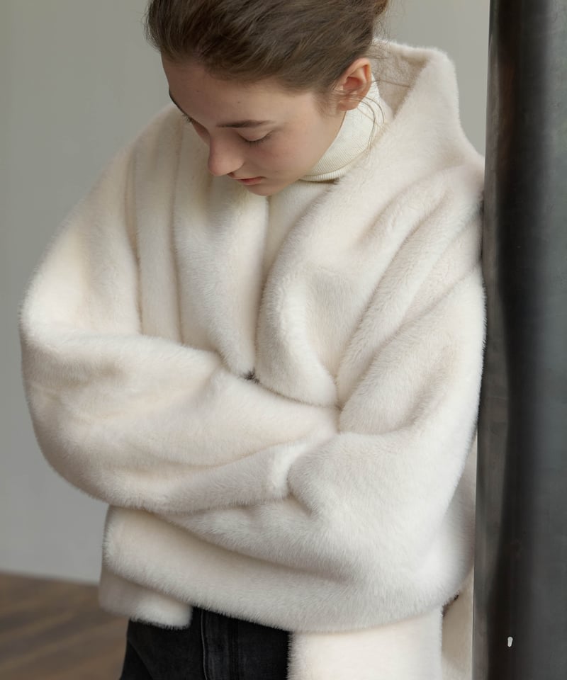 PRE-ORDER]Reversible Fur Coat_White | Na.e