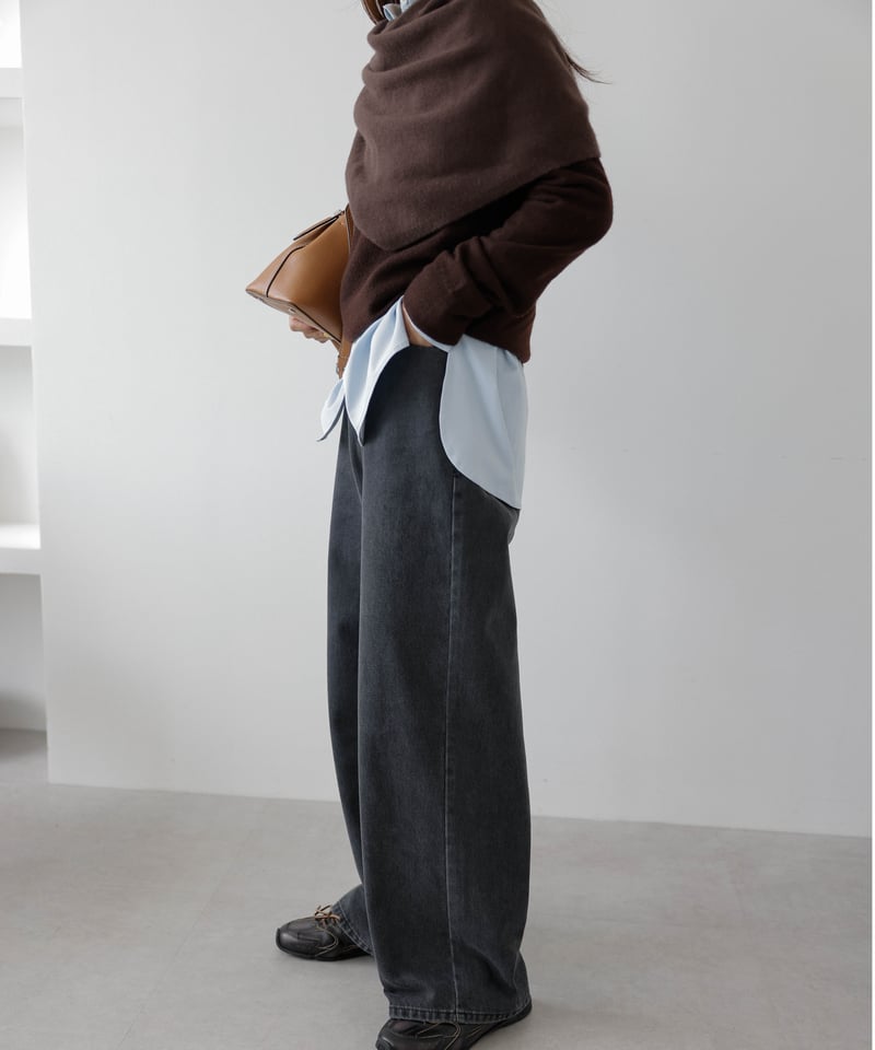 【na.e】ナエ Wide Loose Jeans Charcoal S 通常丈 Wide Loose Jeans_Charcoal | Na.e