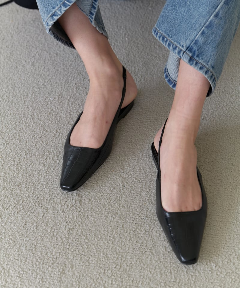 Urban Slingback Flats_Black | Na.e