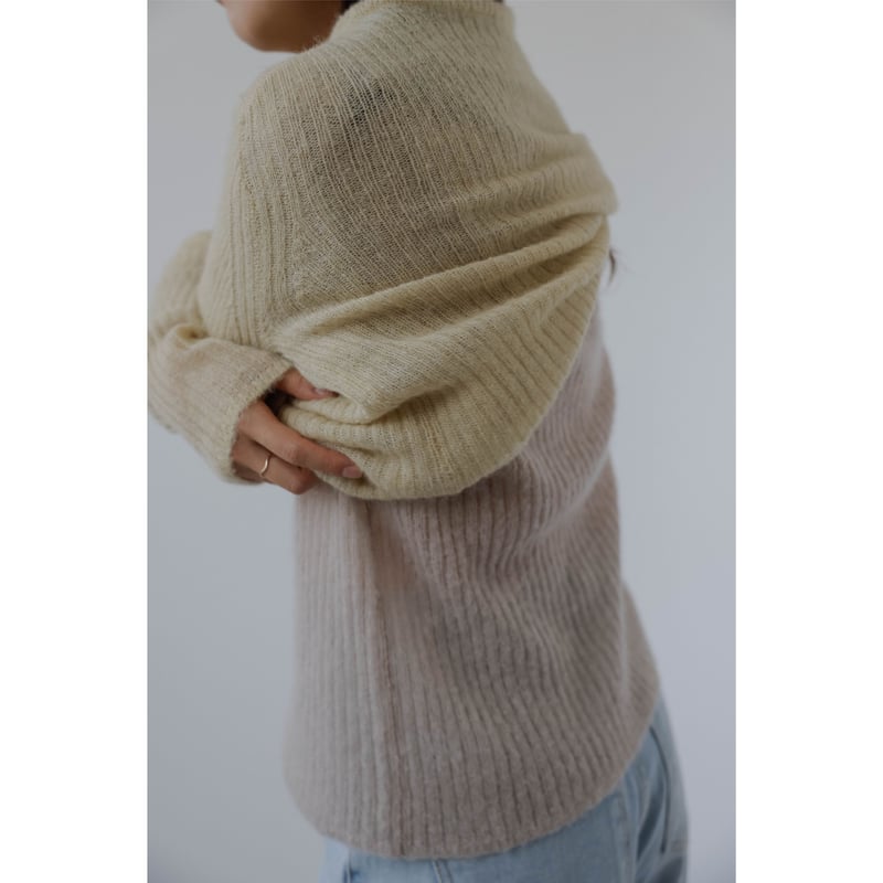 na.e Sheer Rib Knit グレー　ナエ na.e Sheer Rib Knit グレーナエ