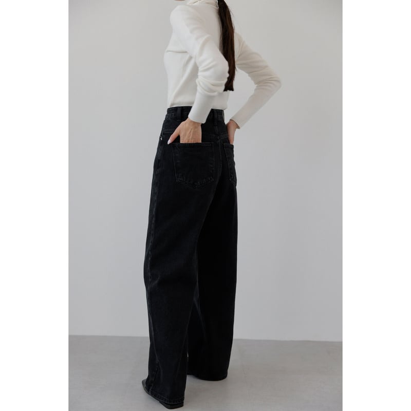 Wide Loose Jeans _Black | Na.e