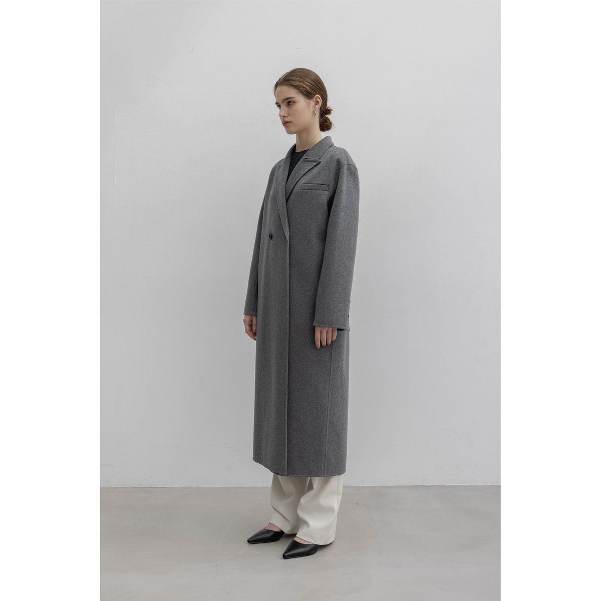 2024人気No.1の nae コート Coat_Gray Long Wool&Cashmere ジャケット・アウター