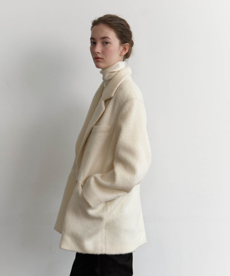 Wool Alpaca Shaggy Coat_Ivory | Na.e