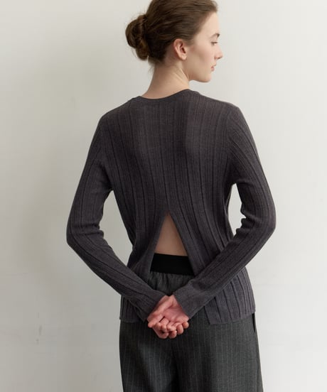 Sheer Back Slit Knit