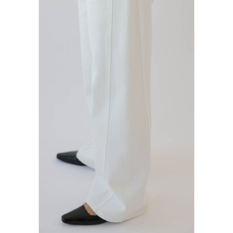 Stitch Wide Jeans _White | Na.e