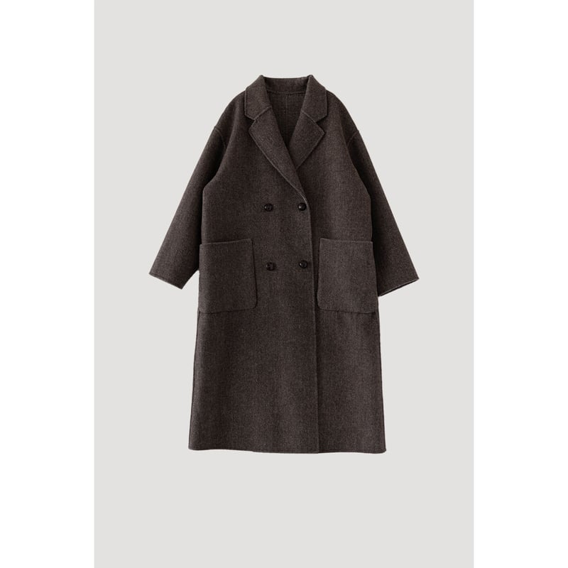 Reversible Wool Coat_Brown | Na.e