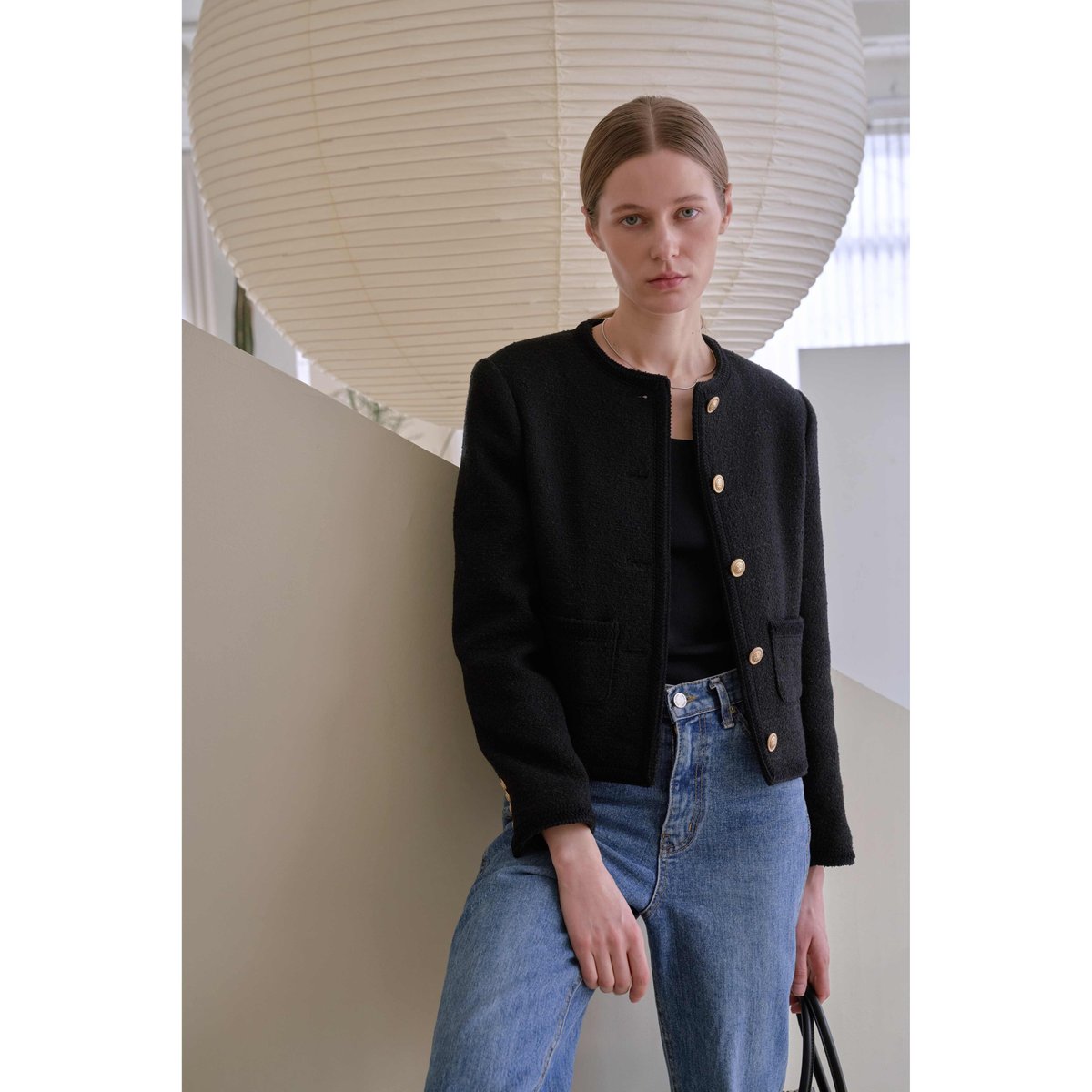 【Na.e 】ナエ THE TWEED JACKET ツイードジャケット The Tweed Jacket_Black | Na.e