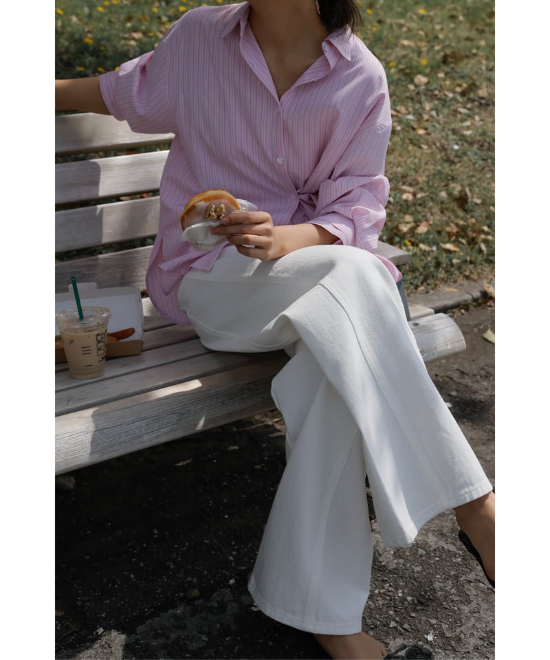 パンツ na.e Wide Loose Jeans White S Stitch Wide Jeans _White | Na.e