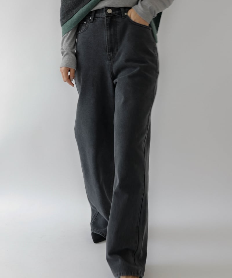 Wide Loose Jeans_Charcoal | Na.e