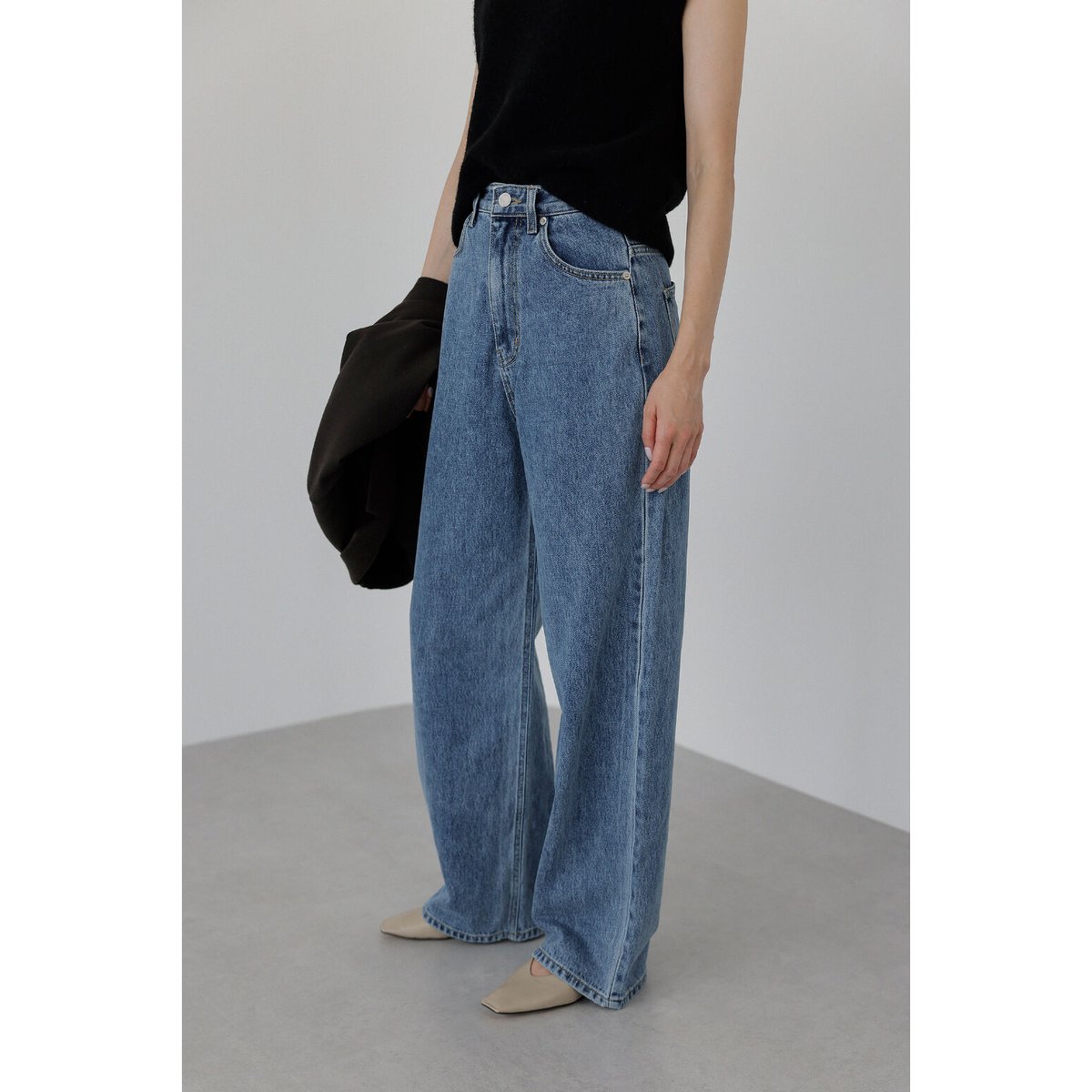 na.e Wide Loose Jeans L ナエ　ワイド　デニム　ジーンズ