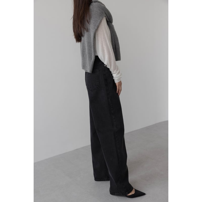 Wide Loose Jeans_Black | Na.e 