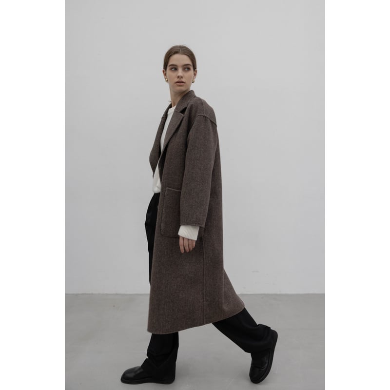 Reversible Wool Coat_Brown | Na.e