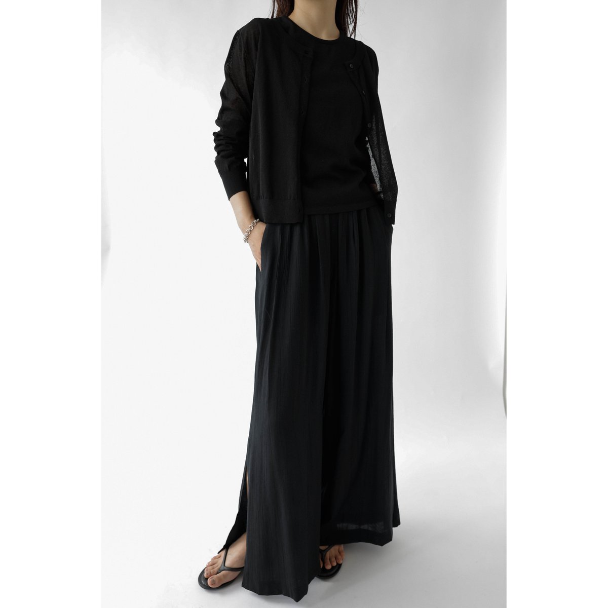 未使用タグ付★na.e★洗える★ナエ★Smooth Pants★スムースパンツ Wrinkle Slit Pants | Na.e