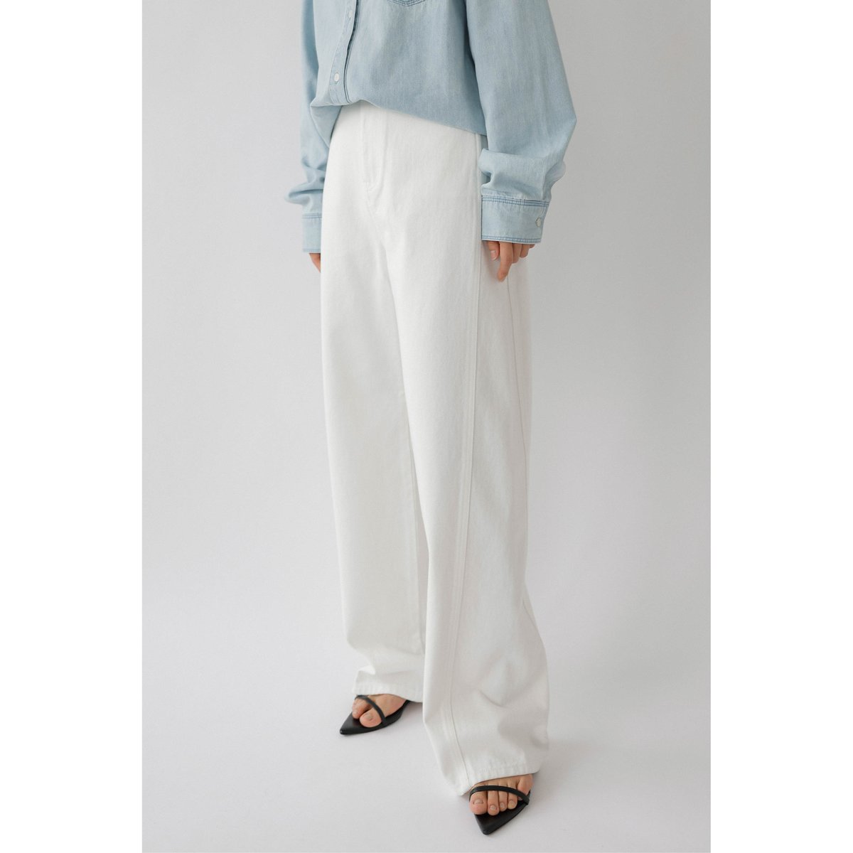 na.e Stitch Wide Jeans White 新品タグ付き　M通常丈 Stitch Wide Jeans _White | Na.e