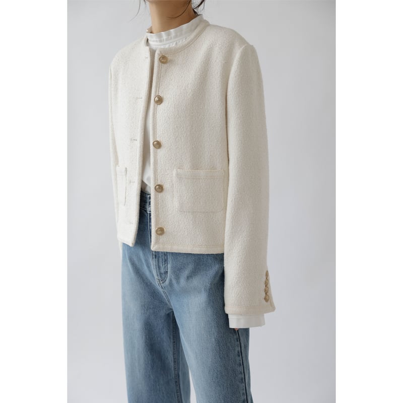 Na.e　ツイードジャケット　アイボリー 9/24まで出品) nae ツイードジャケット 白 na.e ツイードジャケット