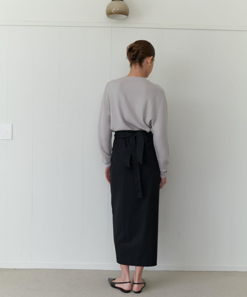 Stripe Rap Skirt_Navy | Na.e