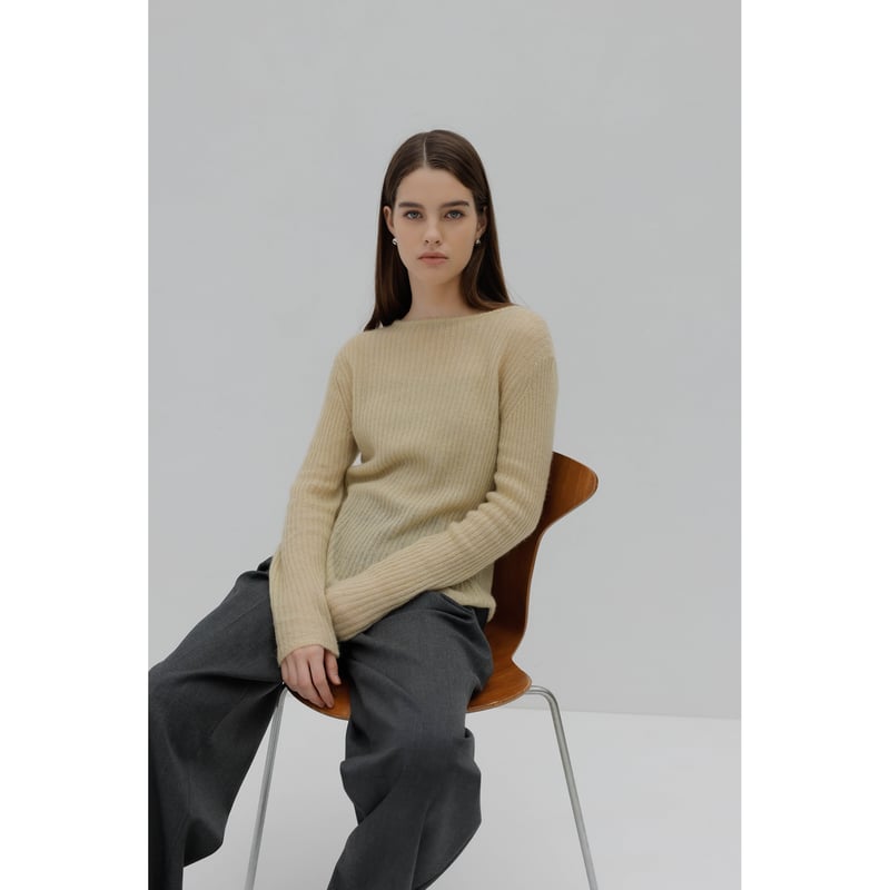 na.e Sheer Rib Knit グレー　ナエ na.e Sheer Rib Knit グレーナエ