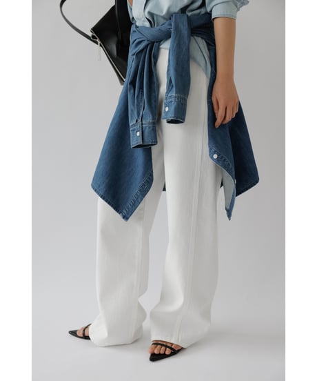 Stitch Wide Jeans _White
