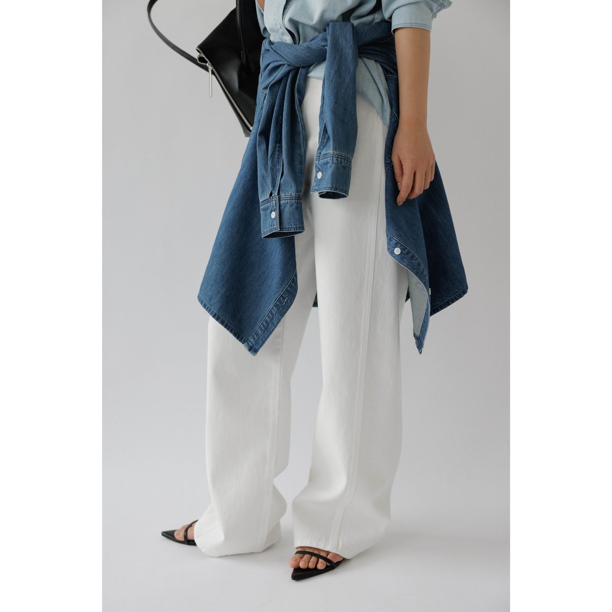 Stitch Wide Jeans _White | Na.e